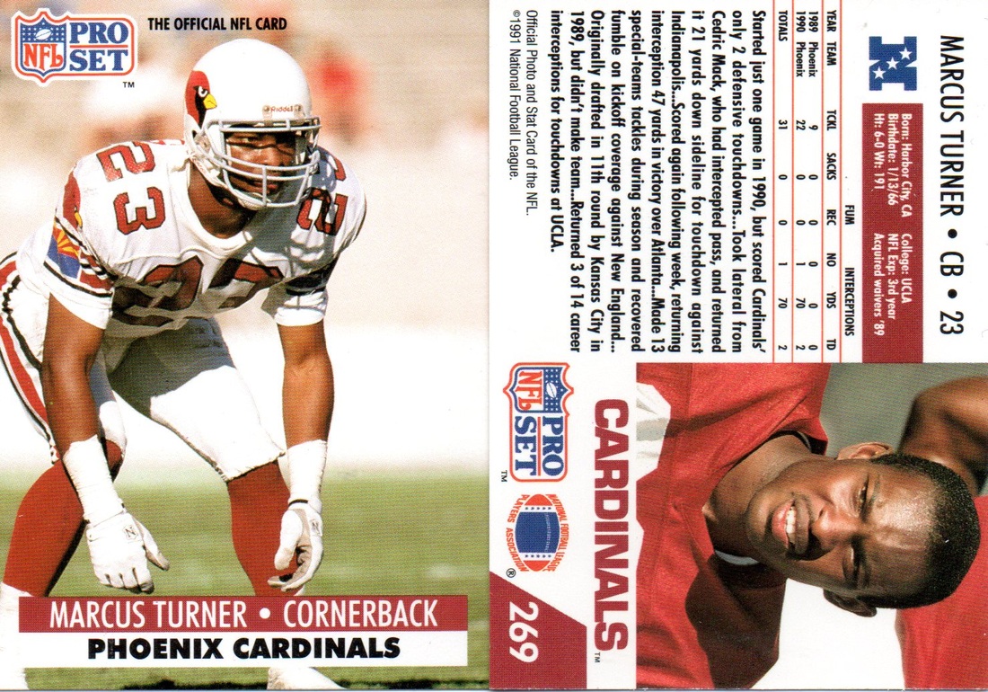 1991 Score Supplemental Phoenix Cardinals Football Cards Team Set in 2023