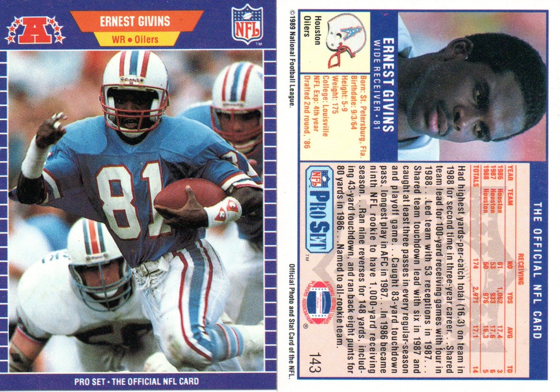 WARREN MOON 1990 Pro Set Football Card #359 Houston Oilers NFL Hall of Fame  HOF